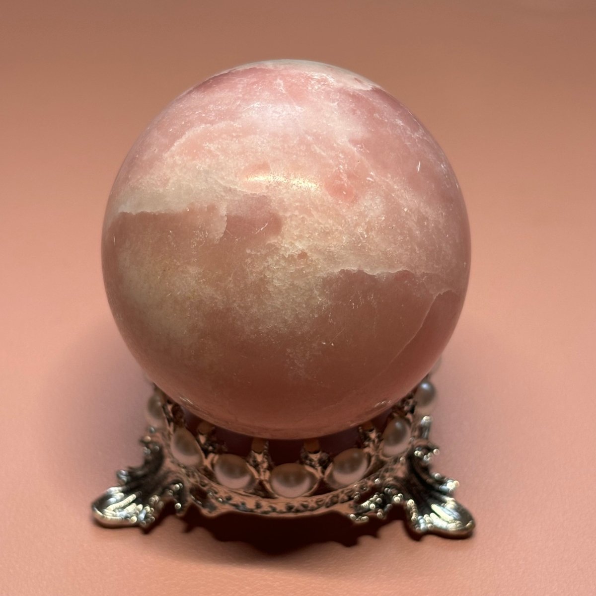 Pink Opal Sphere Crystal - Witch, Pagan, Witchcraft, Spiritual