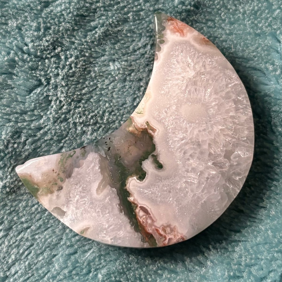 Moss Agate Moon Crystal - Witch, Pagan, Witchcraft, Spiritual