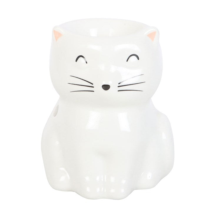 White Happy Cat Oil Burner N/A