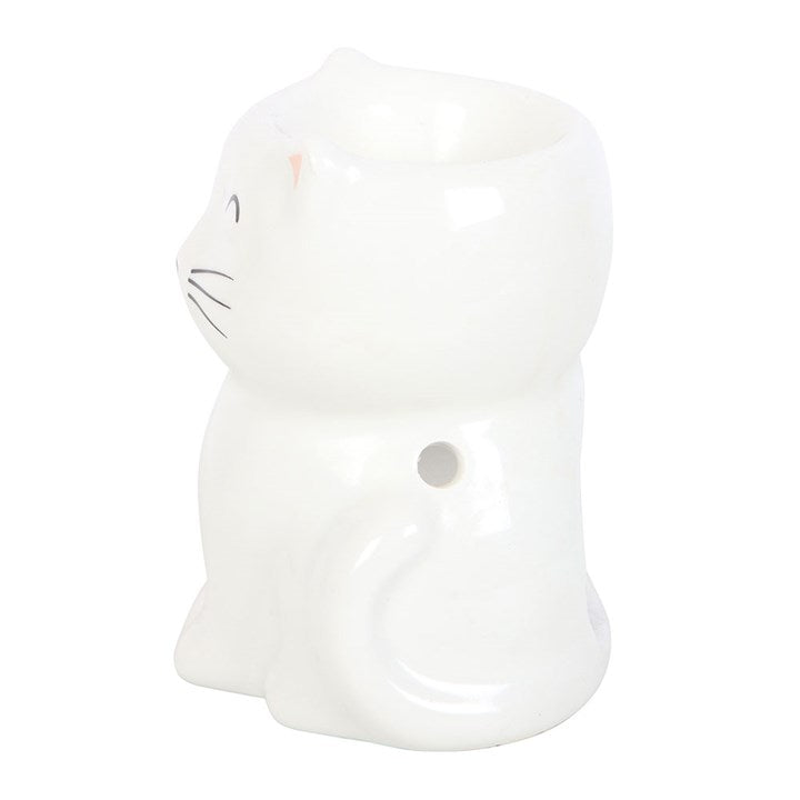 White Happy Cat Oil Burner N/A