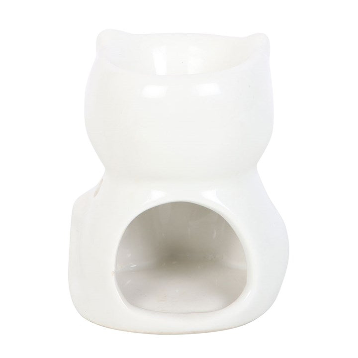 White Happy Cat Oil Burner N/A