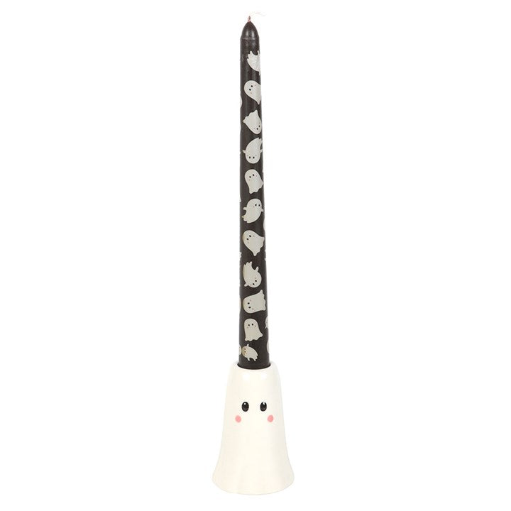 Sweet Ghost Candle Holder with Taper Candle N/A