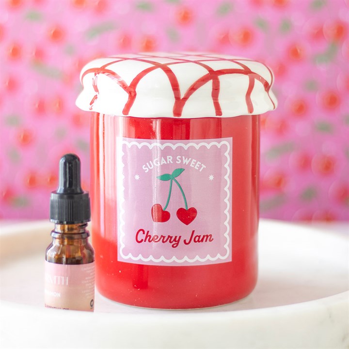 Cherry Jam Jar Oil Burner and Wax Warmer N/A