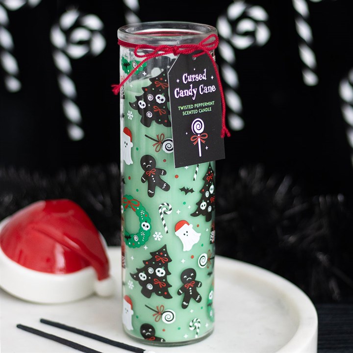 Merry Creepmas Cursed Candy Cane Tube Candle N/A