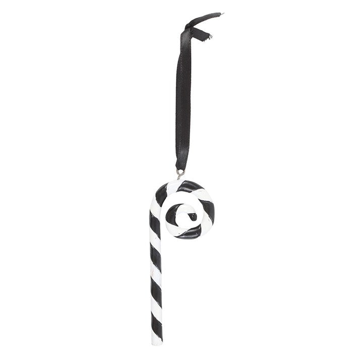 Black and White Candy Cane Hanging Ornament N/A