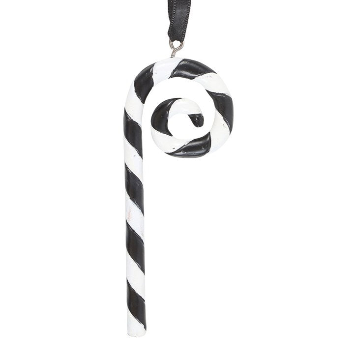 Black and White Candy Cane Hanging Ornament N/A