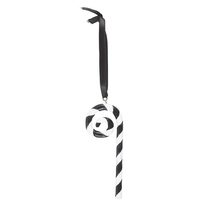 Black and White Candy Cane Hanging Ornament N/A