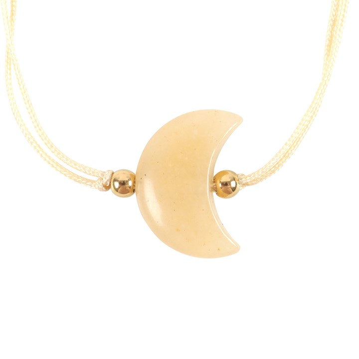 Be Brave Yellow Jade Crystal Moon Bracelet N/A