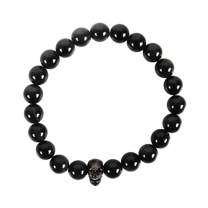 Black Obsidian Skull Bracelet N/A
