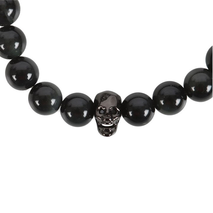 Black Obsidian Skull Bracelet N/A