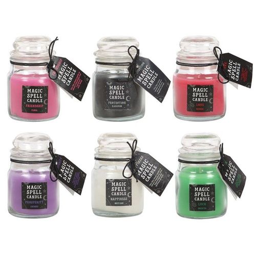 Magic Spell Candle Jar Gift Set Front Black White