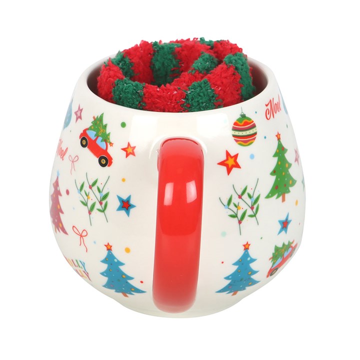 Nostalgic Christmas Print Mug and Socks Set N/A