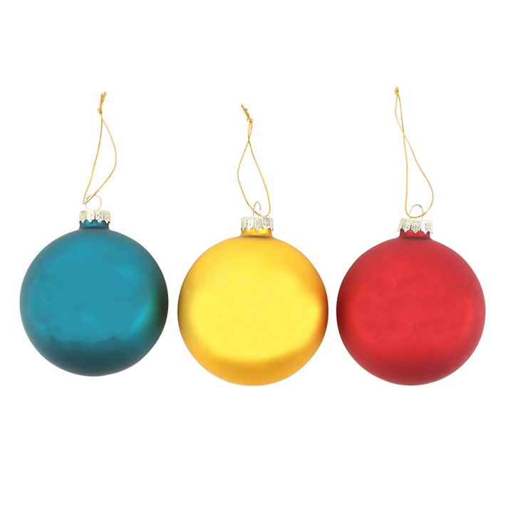 Set of 3 Nostalgic Christmas Glass Baubles N/A