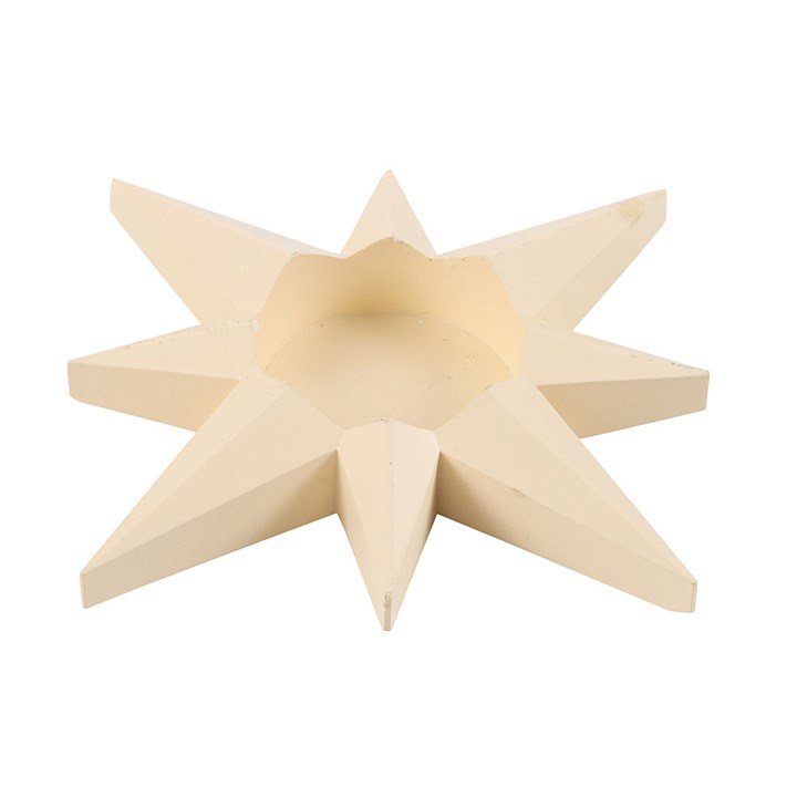Cream Star Tealight Candle Holder N/A
