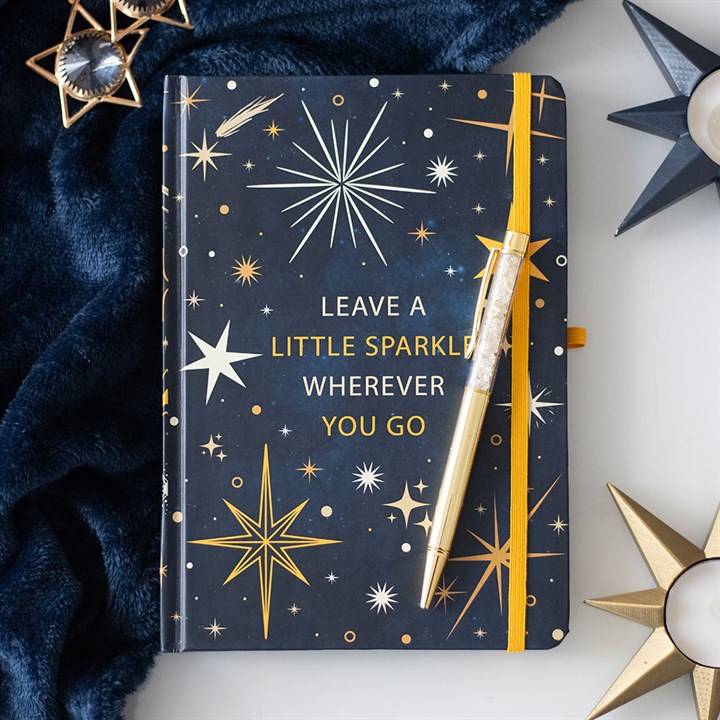 Leave A Little Sparkle A5 Notebook with Citrine Pen N/A