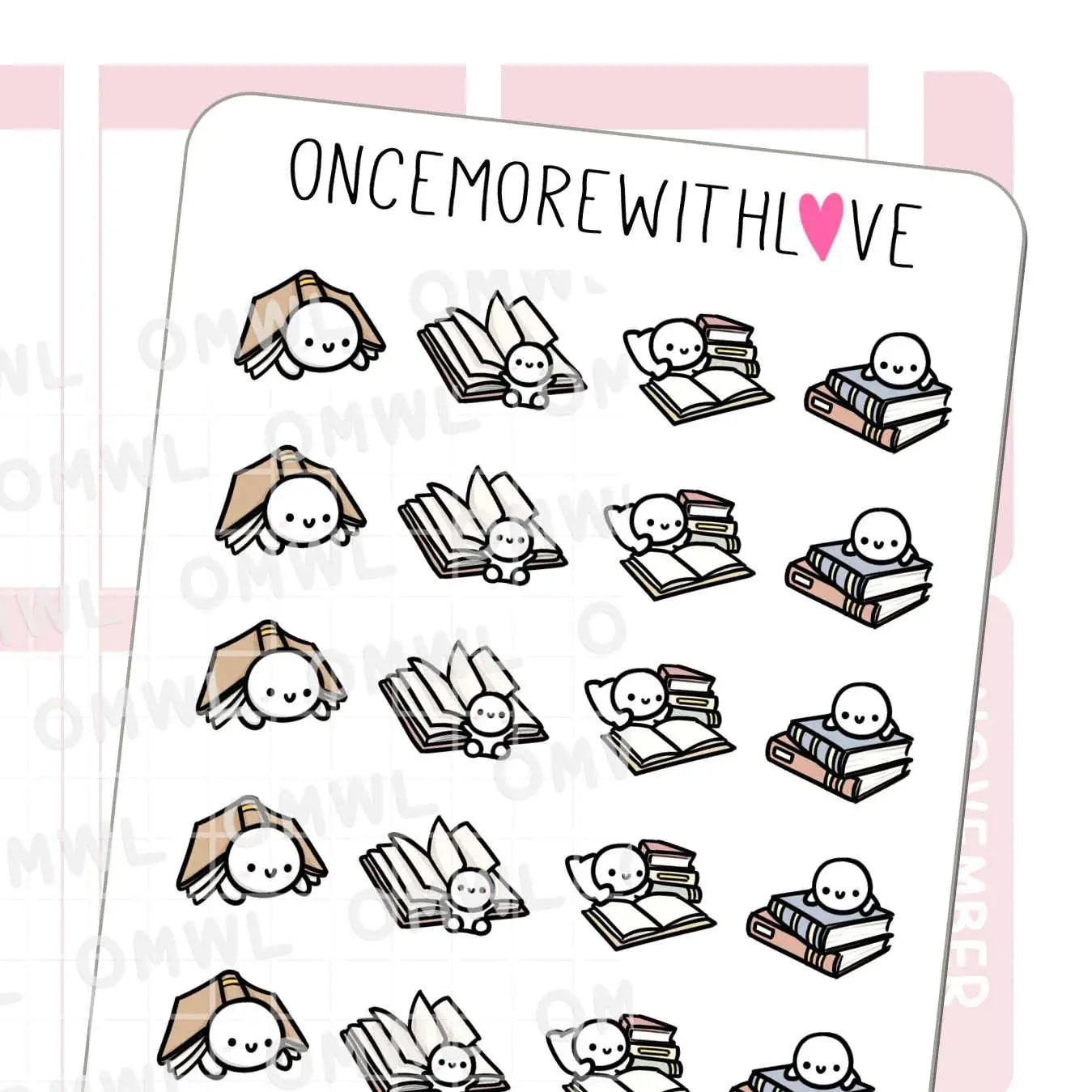 Book Lover (Once More With Love) Academic, Journal, Stickers, Medical, Custom Stickers