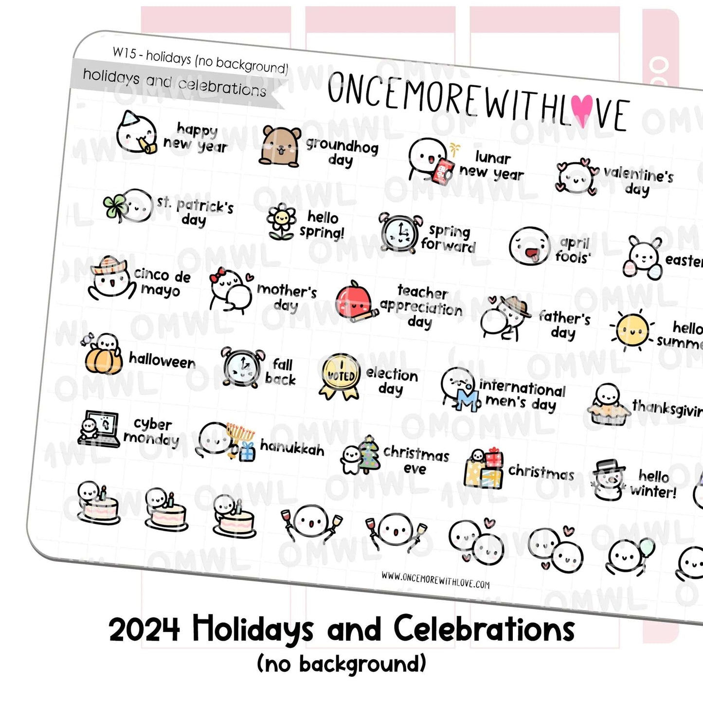 Annual Holiday and Celebrations Planner Stickers Academic, Journal, Stickers, Medical, Custom Stickers
