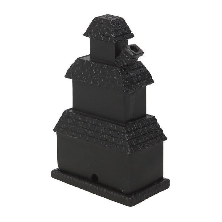Black Haunted House Incense Cone Holder N/A