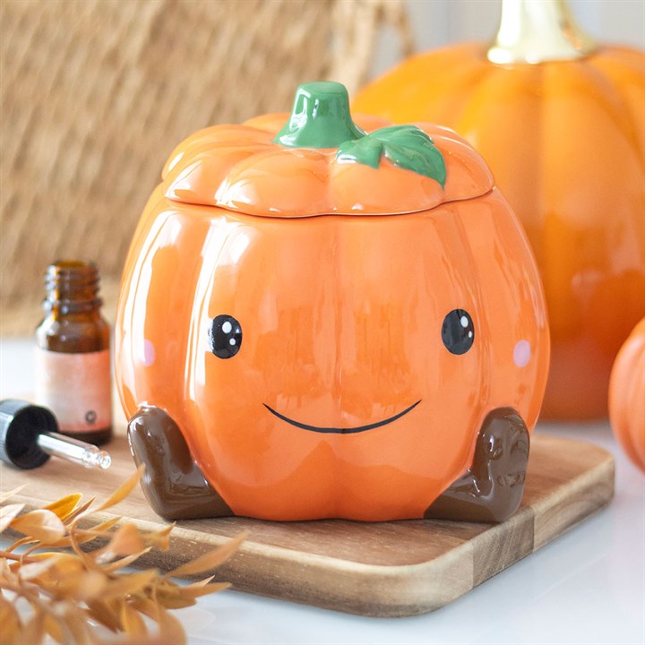 Cute Smiling Pumpkin Oil Burner and Wax Warmer N/A