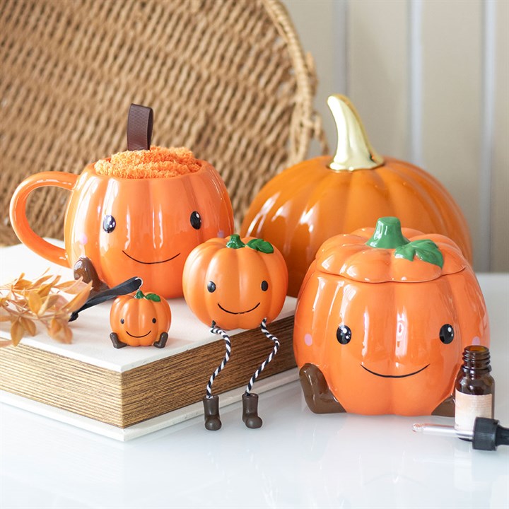 Cute Smiling Pumpkin Oil Burner and Wax Warmer N/A
