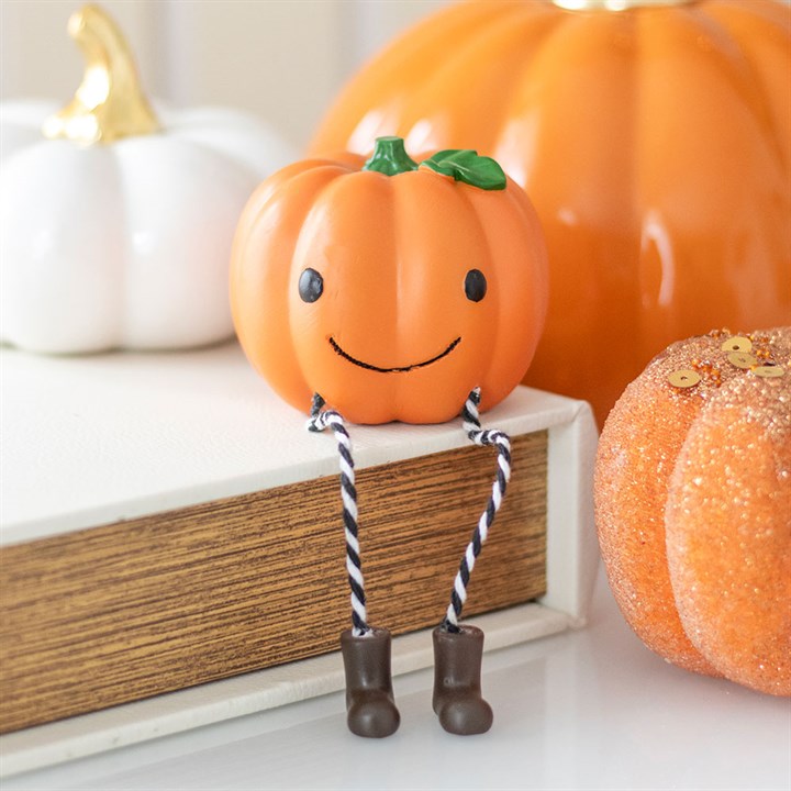 Cute Smiling Pumpkin Shelf Sitter Ornament N/A