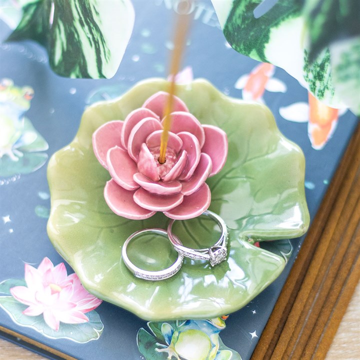 Lily Pad Trinket Dish and Incense Stick Holder N/A