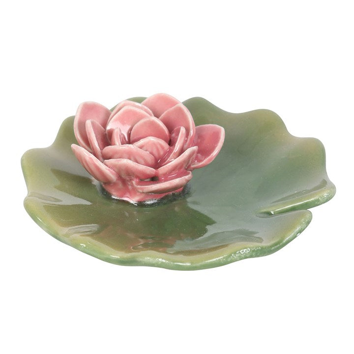 Lily Pad Trinket Dish and Incense Stick Holder N/A