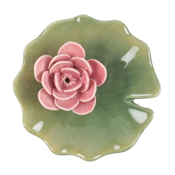 Lily Pad Trinket Dish and Incense Stick Holder N/A