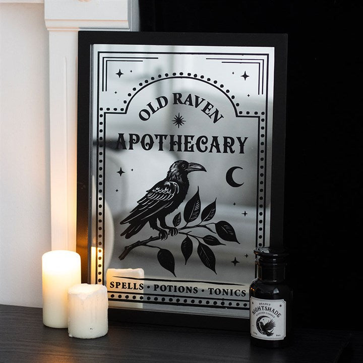 Old Raven Apothecary Mirrored Wall Art N/A