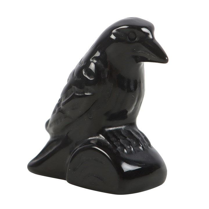 Black Obsidian Raven Ornament in a Bag N/A