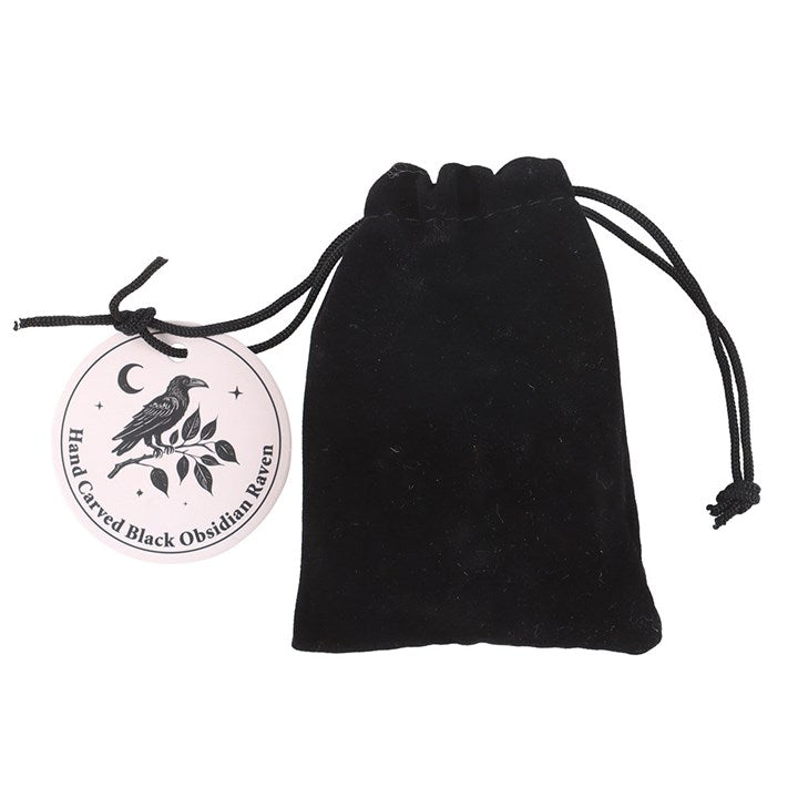 Black Obsidian Raven Ornament in a Bag N/A