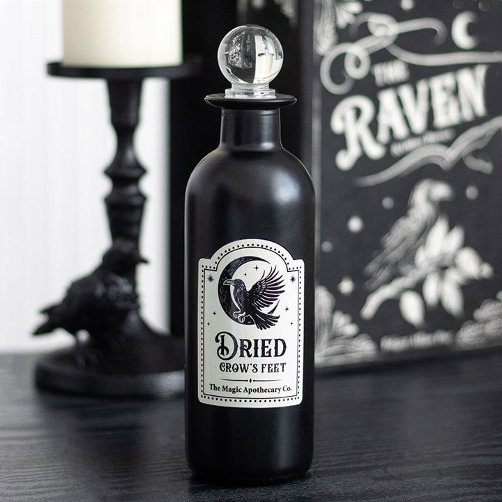 Dried Crow's Feet Decorative Glass Potion Bottle N/A
