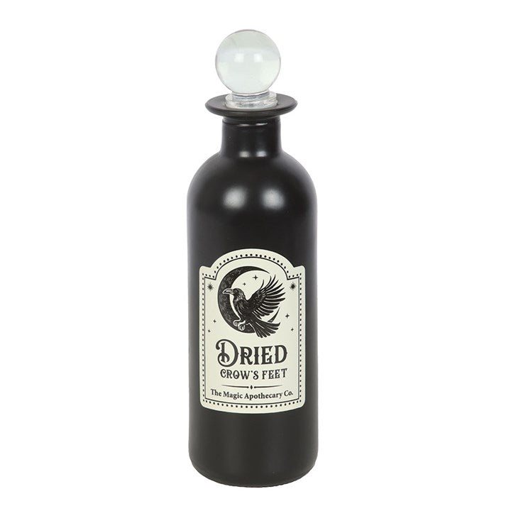 Dried Crow's Feet Decorative Glass Potion Bottle N/A