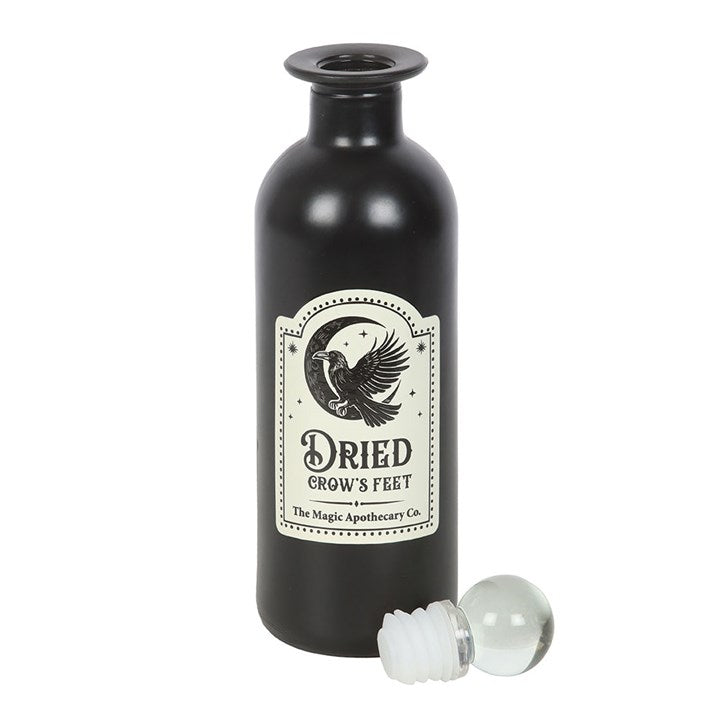 Dried Crow's Feet Decorative Glass Potion Bottle N/A