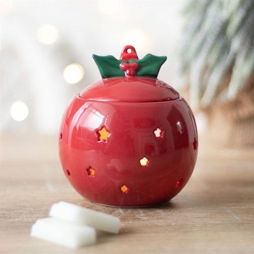 Red Bauble Oil Burner Back Red Green