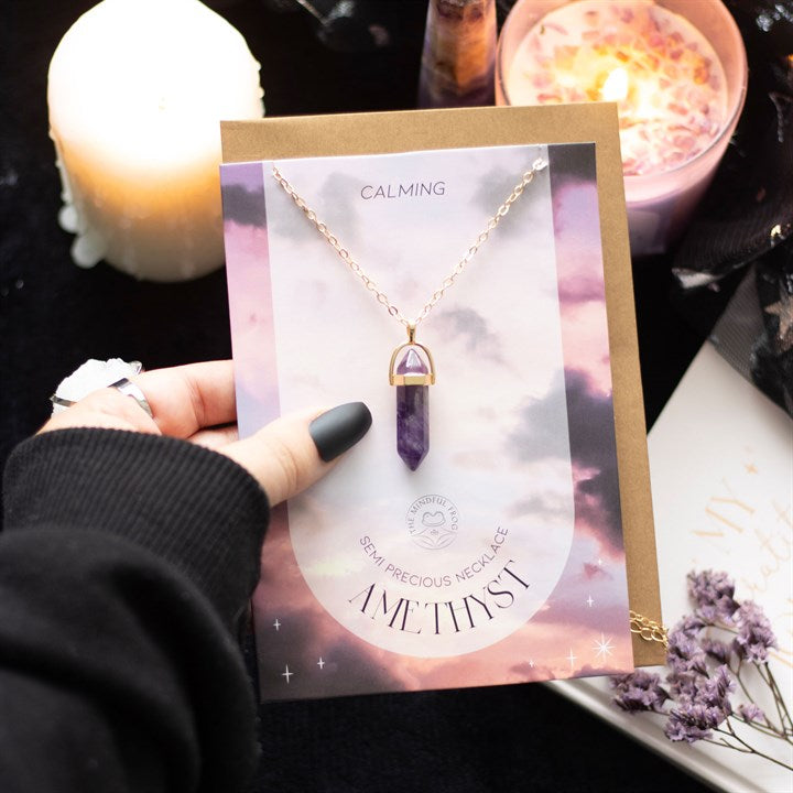Amethyst Crystal Necklace Card N/A