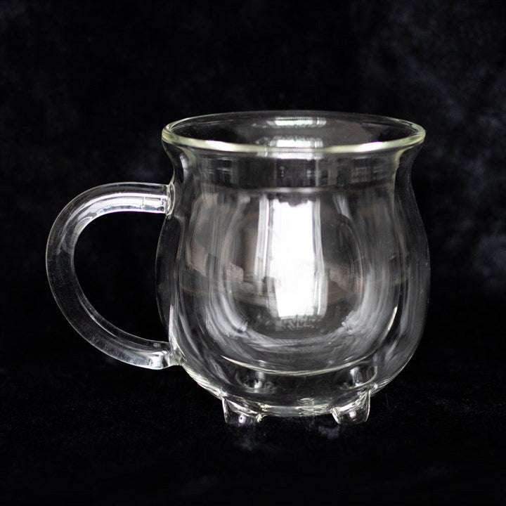 Clear Double Walled Glass Cauldron Mug N/A