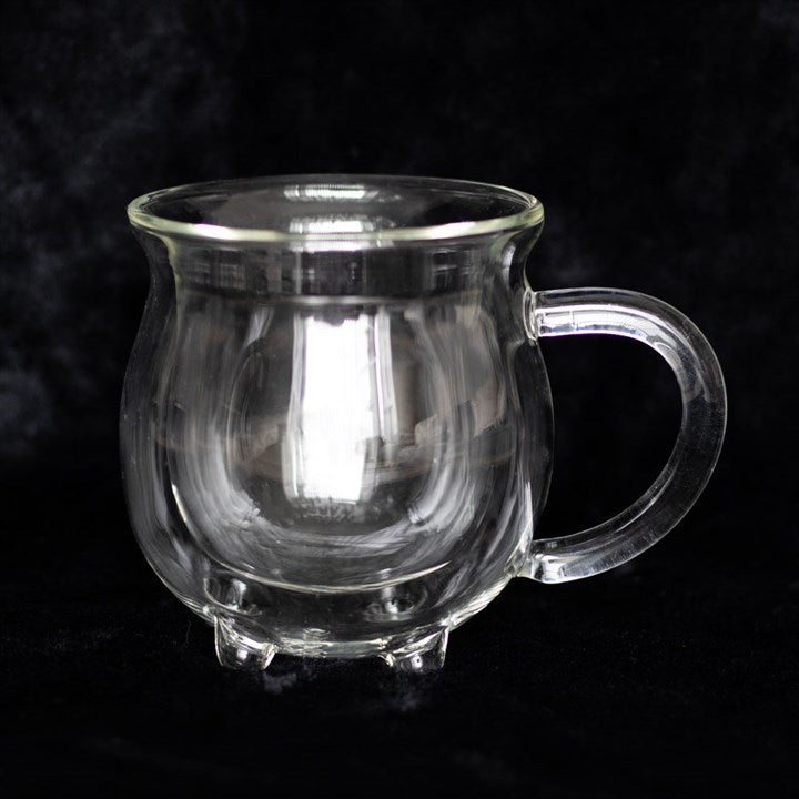 Clear Double Walled Glass Cauldron Mug N/A