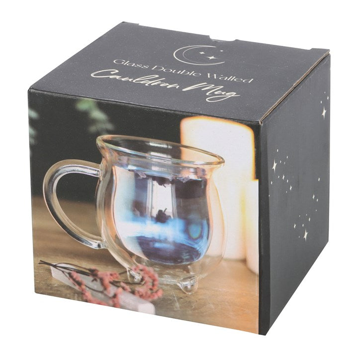 Clear Double Walled Glass Cauldron Mug N/A