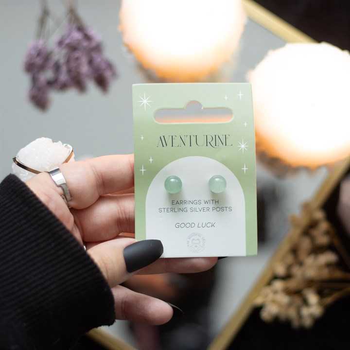 Aventurine Semi Precious Crystal Earrings N/A