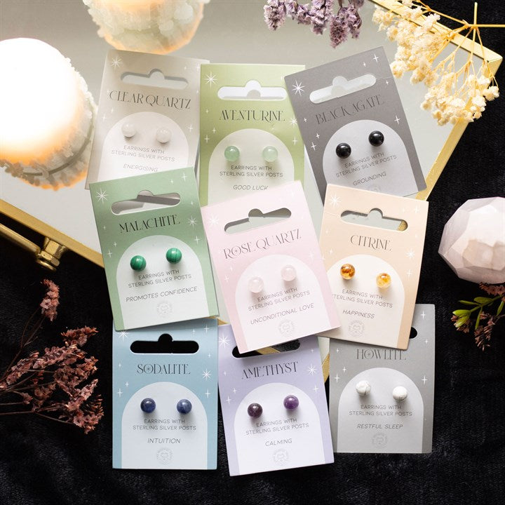 Aventurine Semi Precious Crystal Earrings N/A