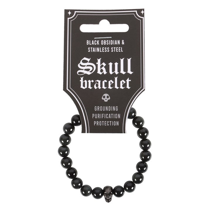 Black Obsidian Skull Bracelet N/A