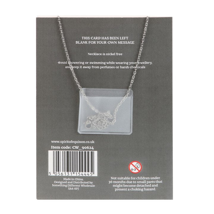 Black Obsidian Crystal Moon Necklace on Greeting Card N/A