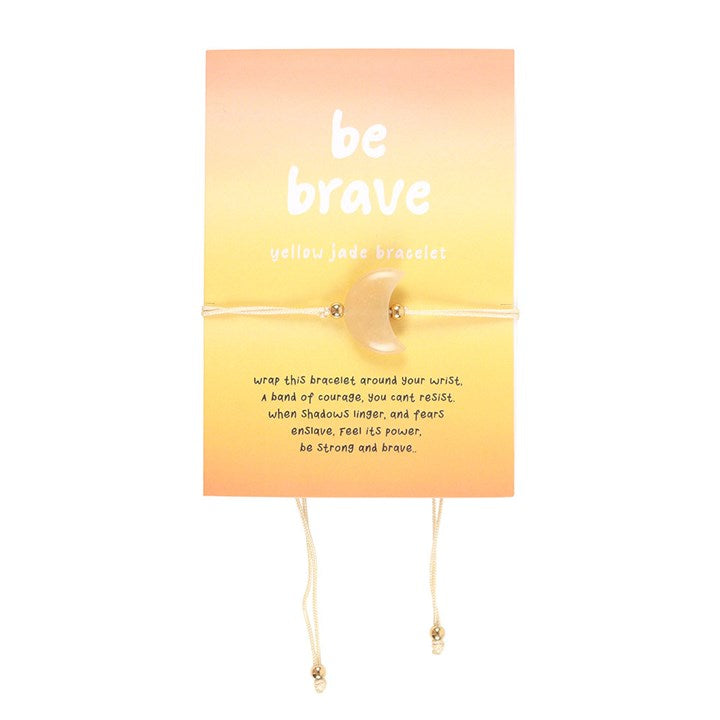 Be Brave Yellow Jade Crystal Moon Bracelet N/A