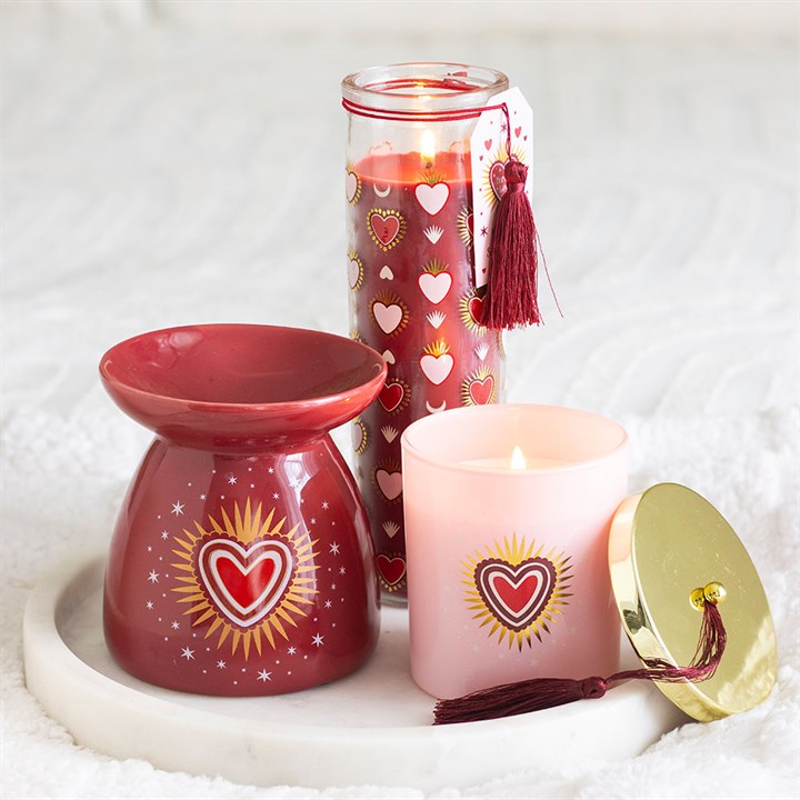 Sacred Heart Print Black Fig Tube Candle N/A