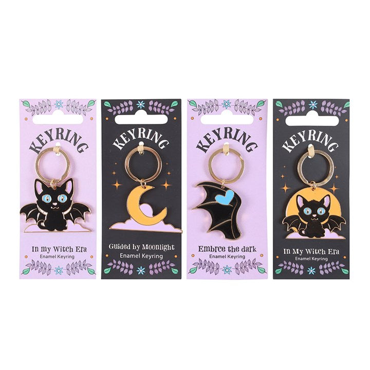 Set of 24 Cute and Creepy Keyrings on Display N/A