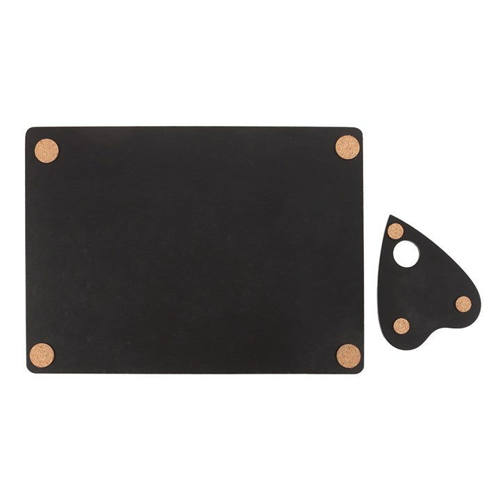 Black Talking Board Placemat and Coaster Set N/A