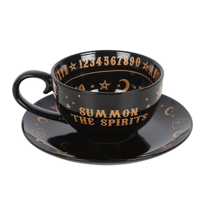 Black Talking Board Teacup and Saucer N/A