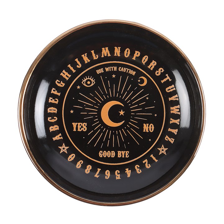 Round Black Talking Board Trinket Dish N/A