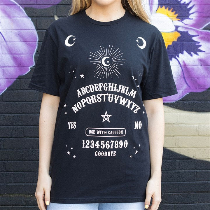 Black Talking Board Unisex T-shirt Size S N/A